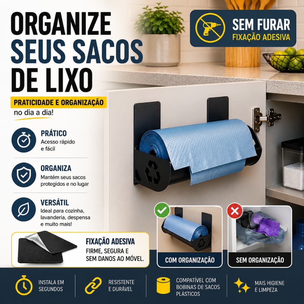 suporte para bobinas | para uso interno e externo  para armarios ou parede | com fita dupla face