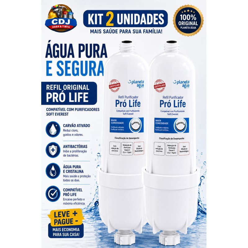 Kit 2 Refil Pró Life 1013A Compatível Soft Everest Original Planeta Água