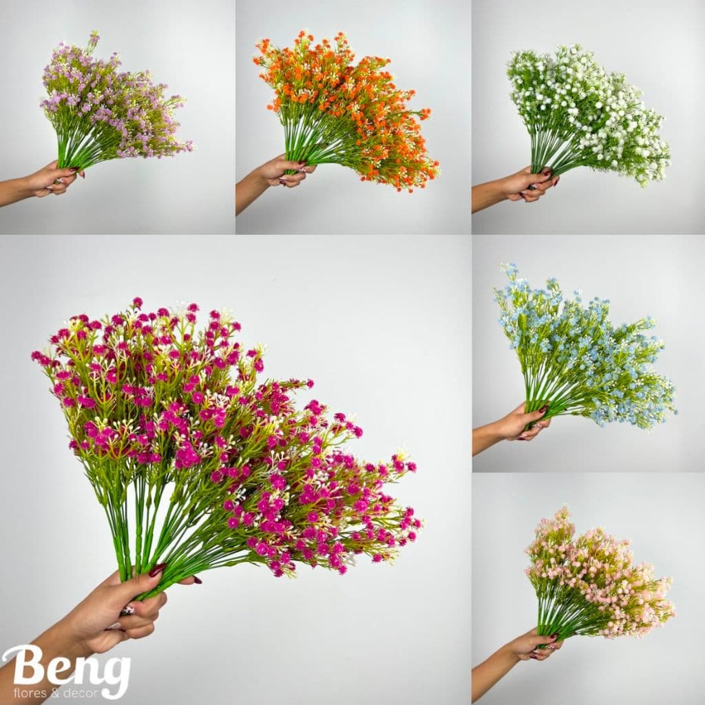 Flores Matinho Mosquitinho Gysophilia Artificial Floral Folhagem P/ Decoração Casamento, Arranjos-B35