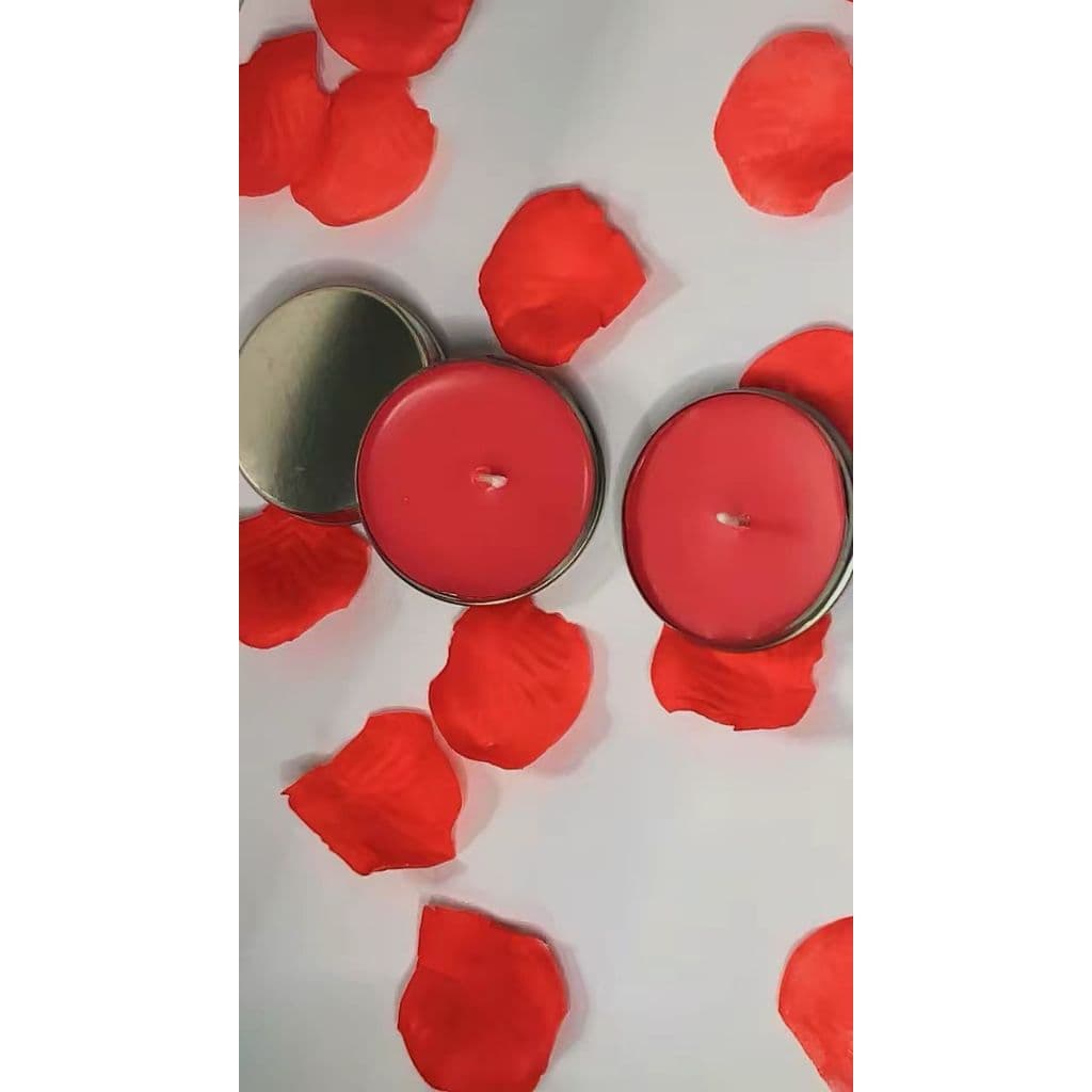 ❤️ Kit Dia dos Namorados com 10 Velas Aromáticas Vermelhas + 100 Pétalas de Rosa | Decoração Romântica