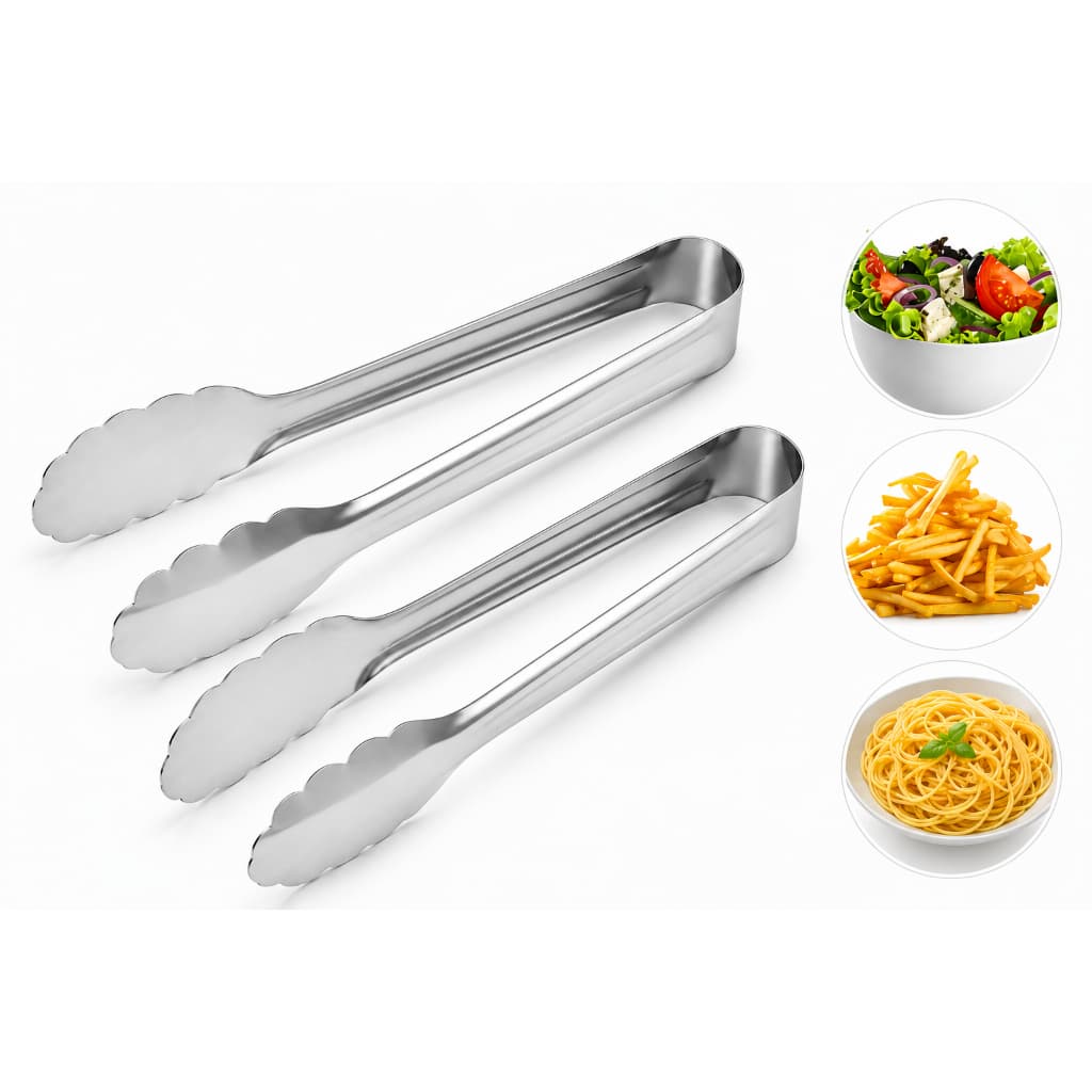 Pegador em Aço Inox 18 cm –Kit com 2 Unidades Pegador Universal de Inox p/ Alimentos Pegador de Pastel