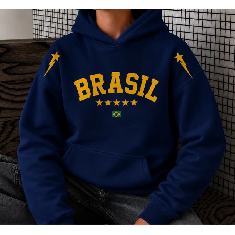 Blusa moletom inverno Brasil copa do mundo