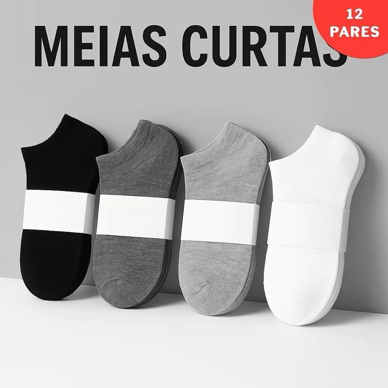 kit de Meias unissex cano curto soquete algodão