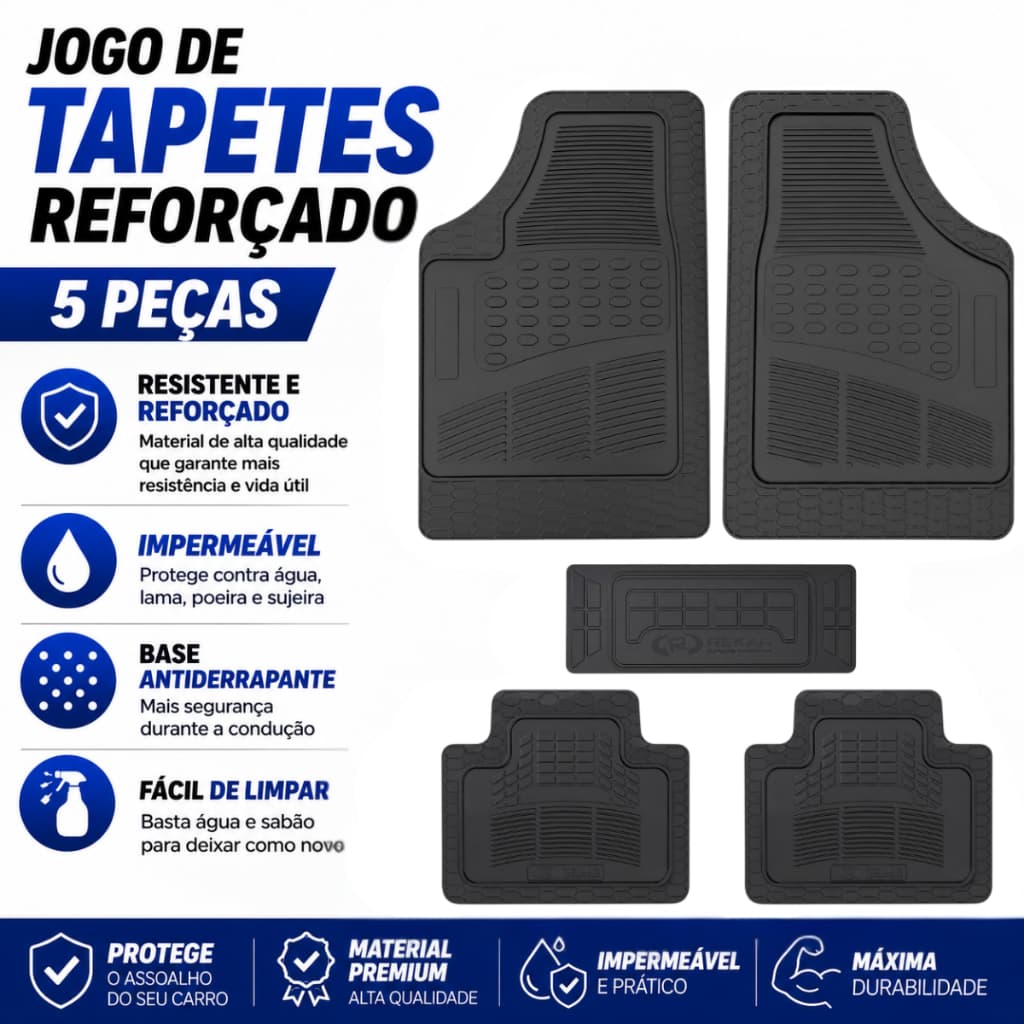 Tapete de Borracha Resistente Impermeável Antiderrapante
