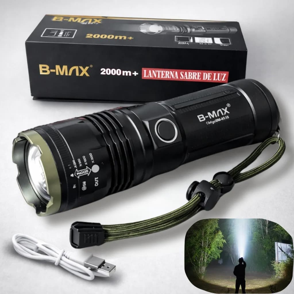 Lanterna Tática Laser Led Super Hiper Potente +2000 Metros de Distância Profissional Policial
