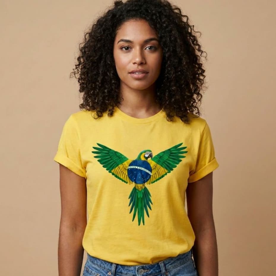 Camiseta Feminina Brasil Copa do Mundo T-Shirt Blusinha Blusa Brasil Jogos