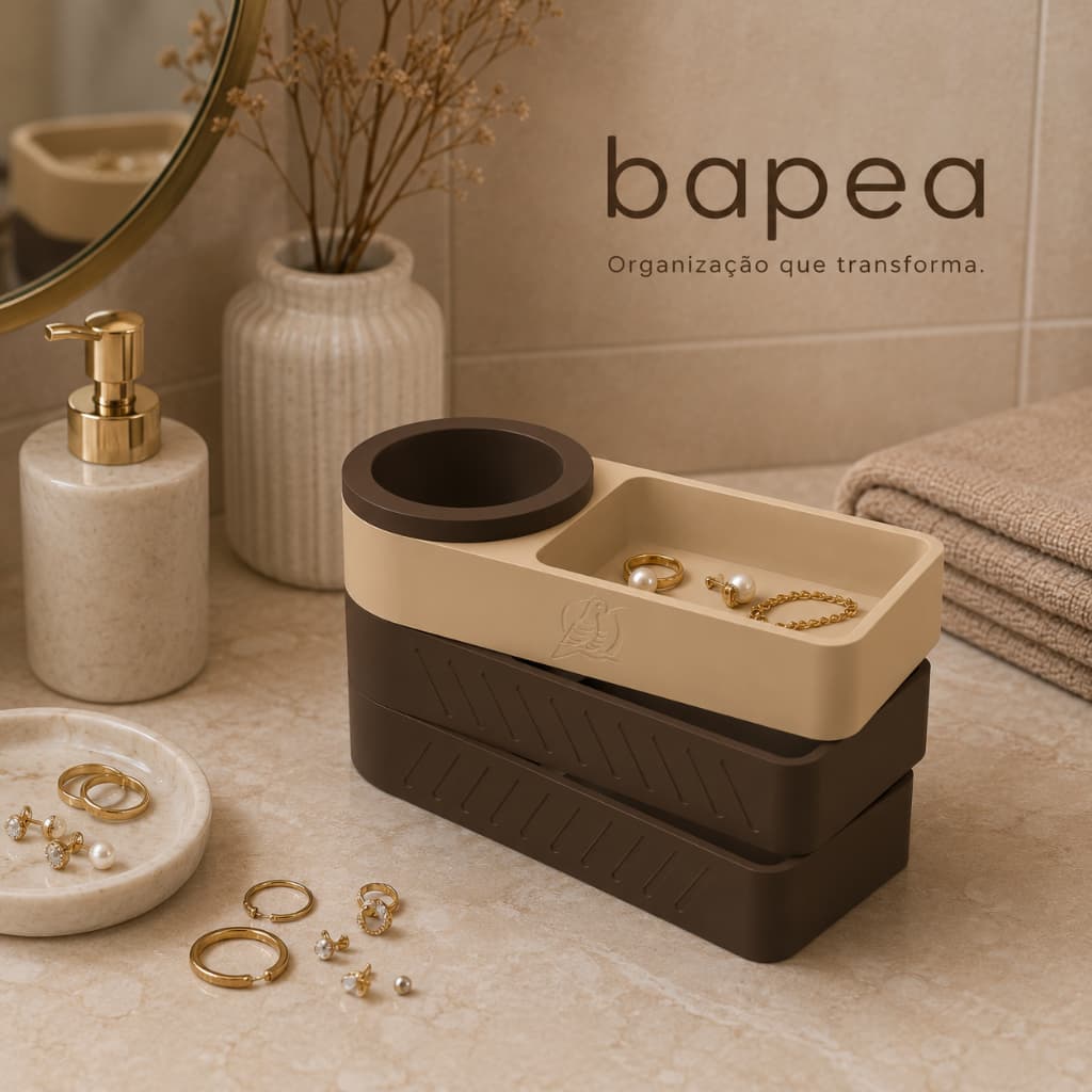 Organizador de Mesa Giratório e Espaçoso 3 Andares | Porta Canetas, Porta Objetos, Organizador Escolar e Escritório