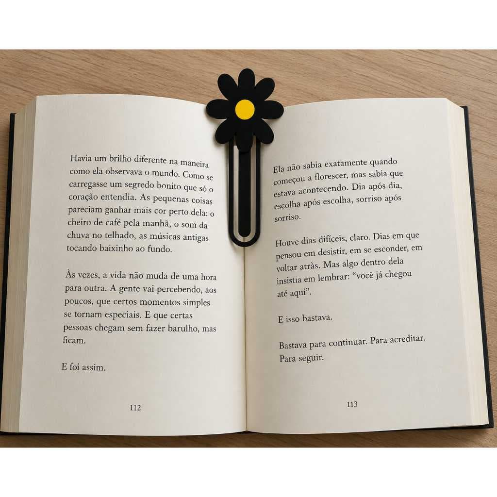 Kit 5 peças Marcador de Página Margarida Floral Decorativo para Livros Impresso em 3D