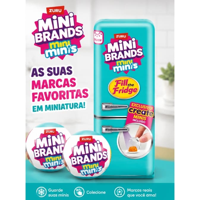 Mini Geladeira Mini Brands ZURU Colecionável com Miniaturas Surpresa