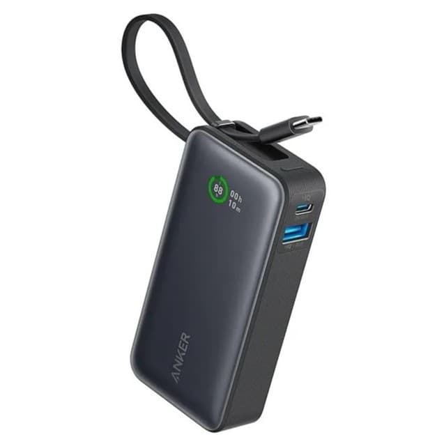 Carregador Portátil Power Bank Anker Nano 10000mah 30w Turbo Com Cabo Usb-c Embutido E Tela Digital Leve E Compacto Orig