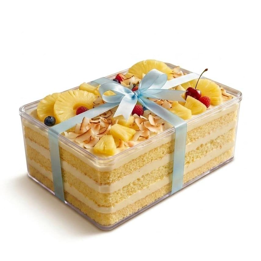 Kit 2 Cake Box Caixa Com Tampa Multiuso Acrílico Transparente Sobremesa