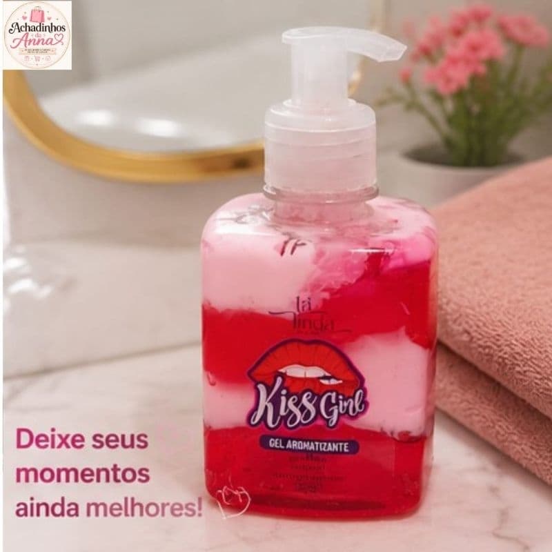 Gel Kiss Girl Aromatizante Para Virilha Morango - Beijável - Tá Linda - 250G