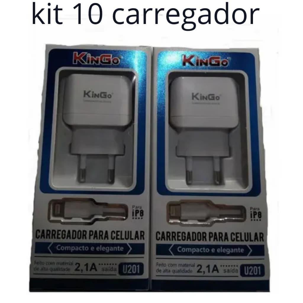kit 10 carregador kingo 2,1a turbo atacado ligt PRMOÇÃO