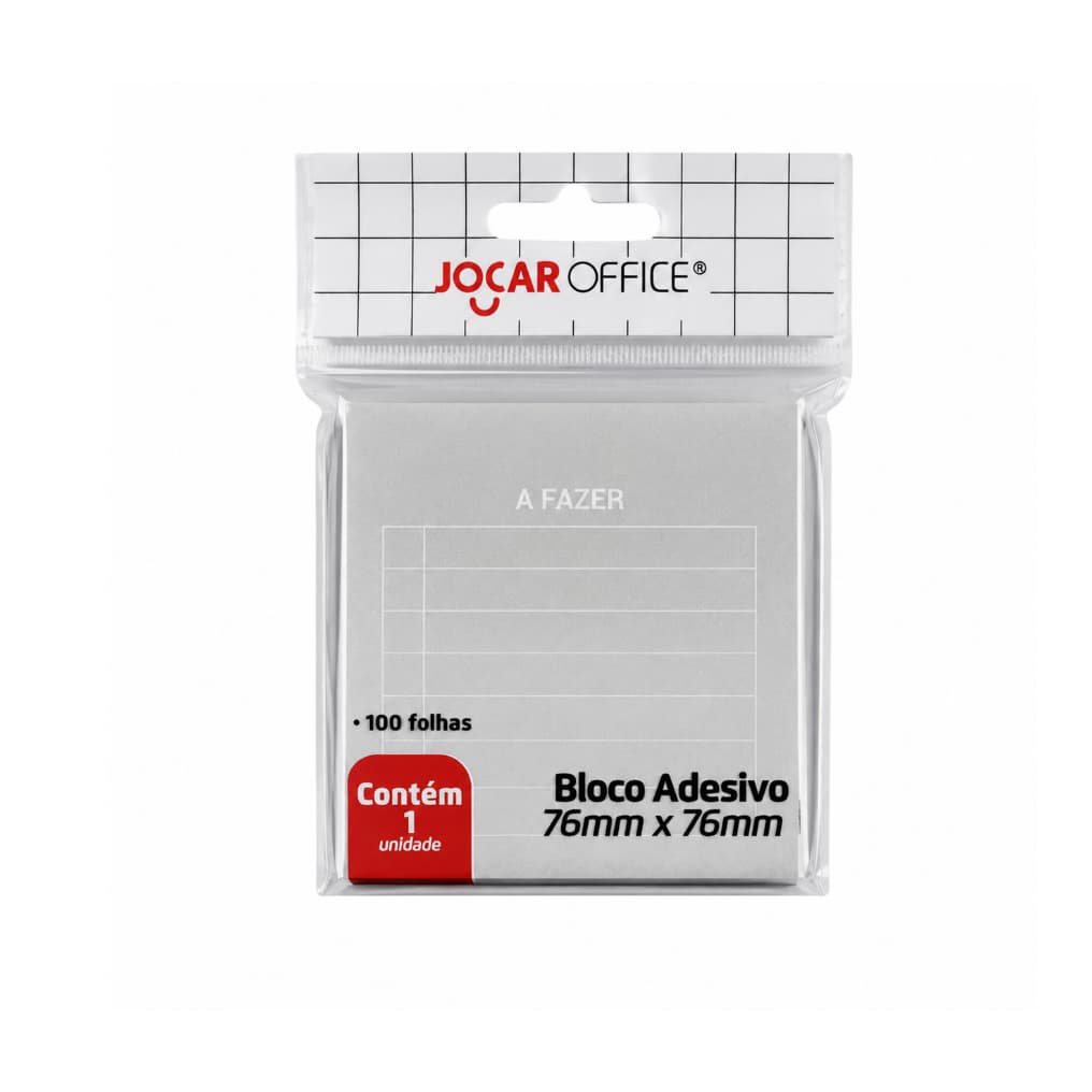 Bloco Adesivo 76 mm por 76 mm 100 folhas Jocar Office Blister Anotações a Fazer