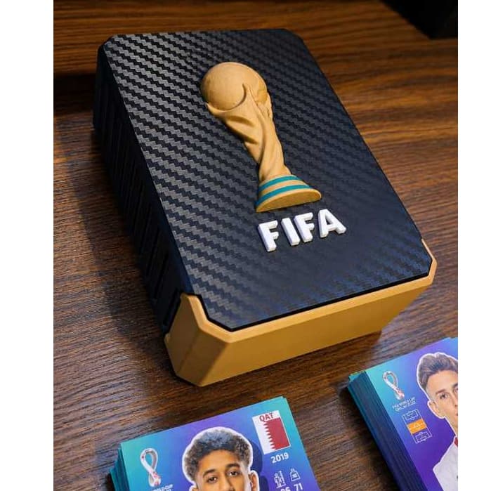 Estojo Porta Figurinha Copa do Mundo Case Fifa Com Desenho Taça do Mundo Para Cromo Stickers Panini