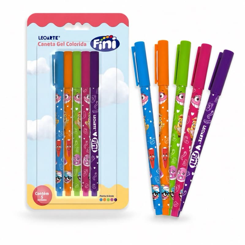 CANETA GEL CORPO ESTAMPADO 0.6 FINI-LEOARTE