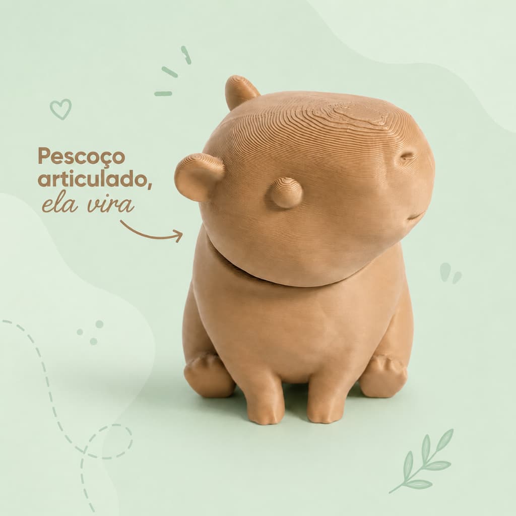 Capivara enfeite Fofa Decorativa Lembrancinha Presente Miniatura Articulada 7,5cm