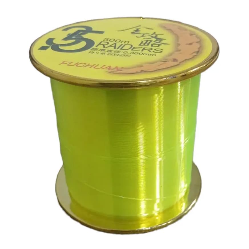 Linha De Pesca Nylon Monofilamento 500m 0,30mm Verde Fluorescente