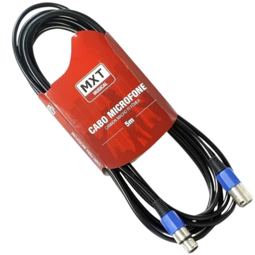 2 Cabos Microfone XLR Canon Macho E XLR Fêmea Balanceado 5 Metros envio imediato
