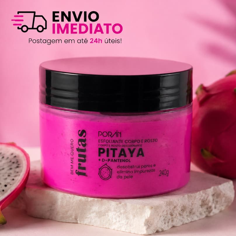 Esfoliante Pitaya Corpo e Rosto 240g Pele Renovada Macia e Hidratada