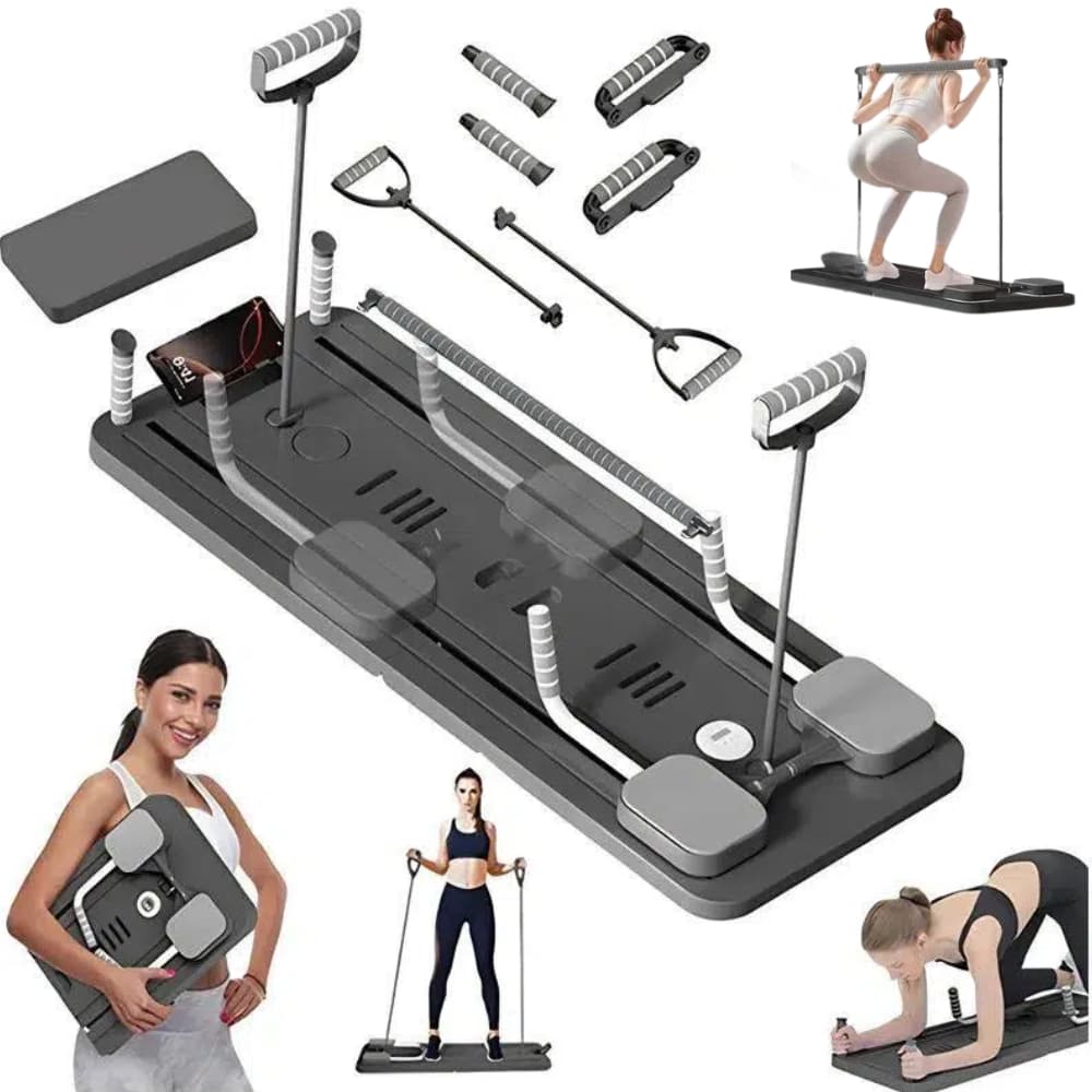 Prancha Para Pilates e Abdominal Multifuncional 9 em 1 Treino Completo, Dobrável, Portátil