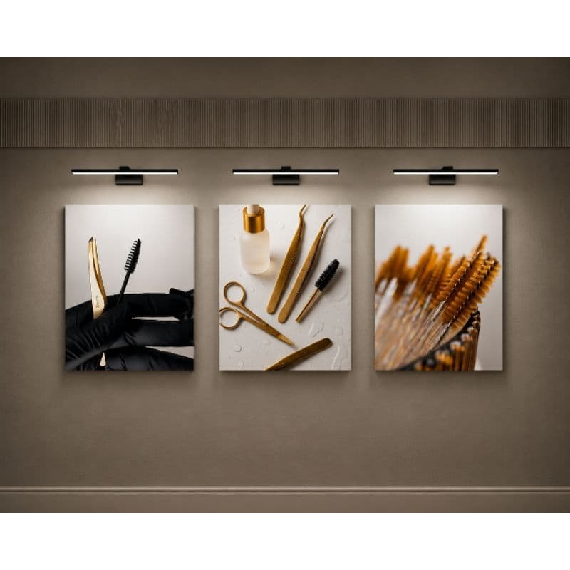 Kit 3 Quadros Decorativos Modernos Estúdio de Beleza Design De Sobrancelhas Sem Moldura