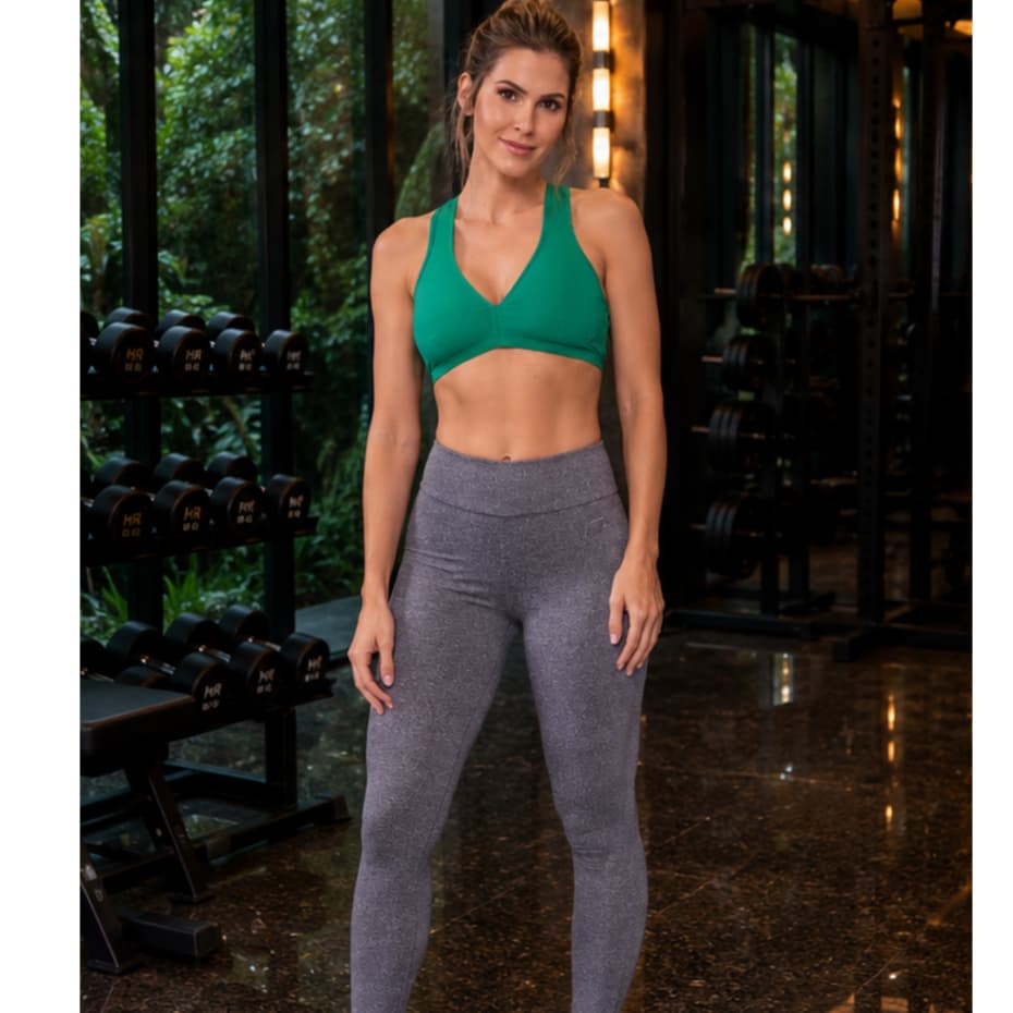 Legging feminina HMR fuso suplex cós médio fitness/academia