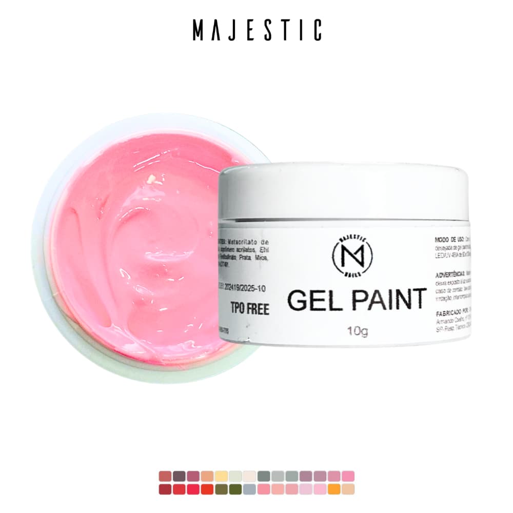 GEL PAINT (Esmalte em gel para Nail Art) 10g Alongamento Majestic Nails