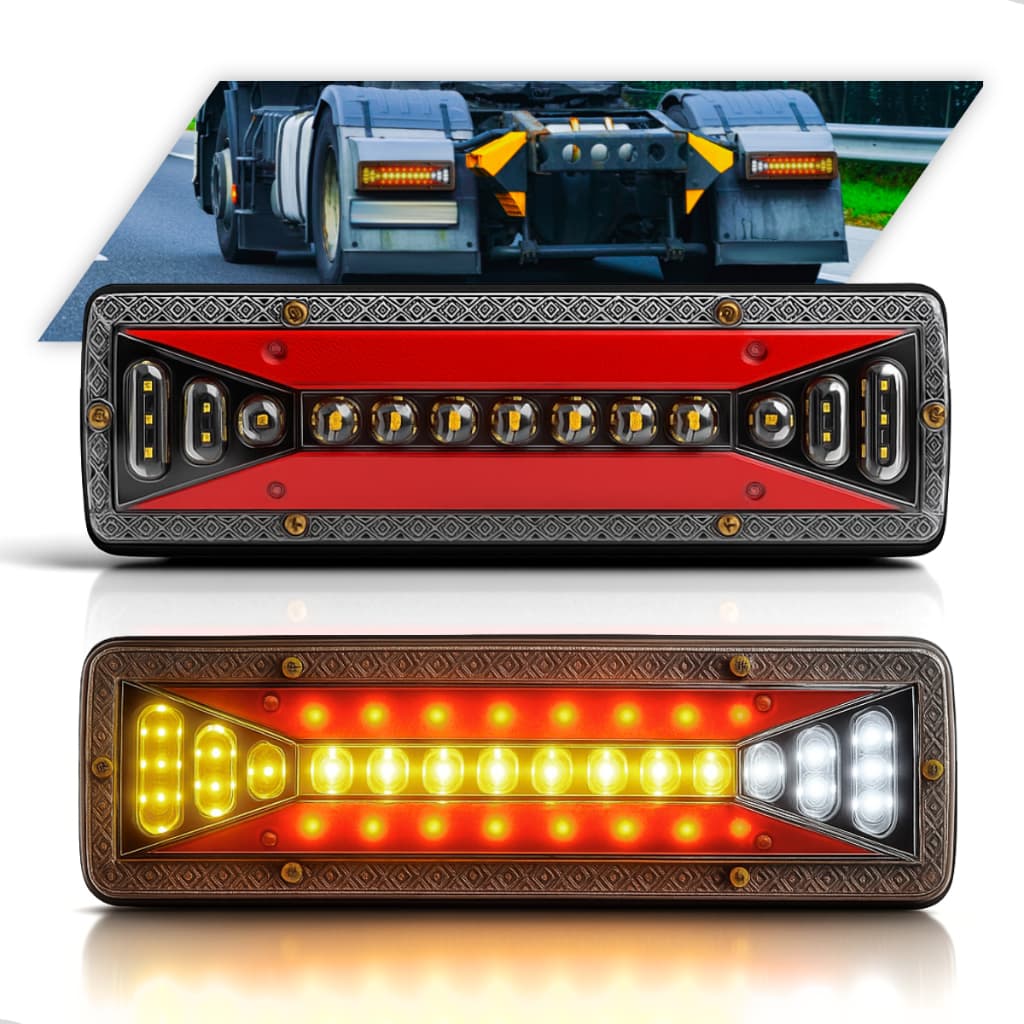 Par Lanterna Sinaleira Led Sequencial Caminhão Carretinha F4000 12v / 24v