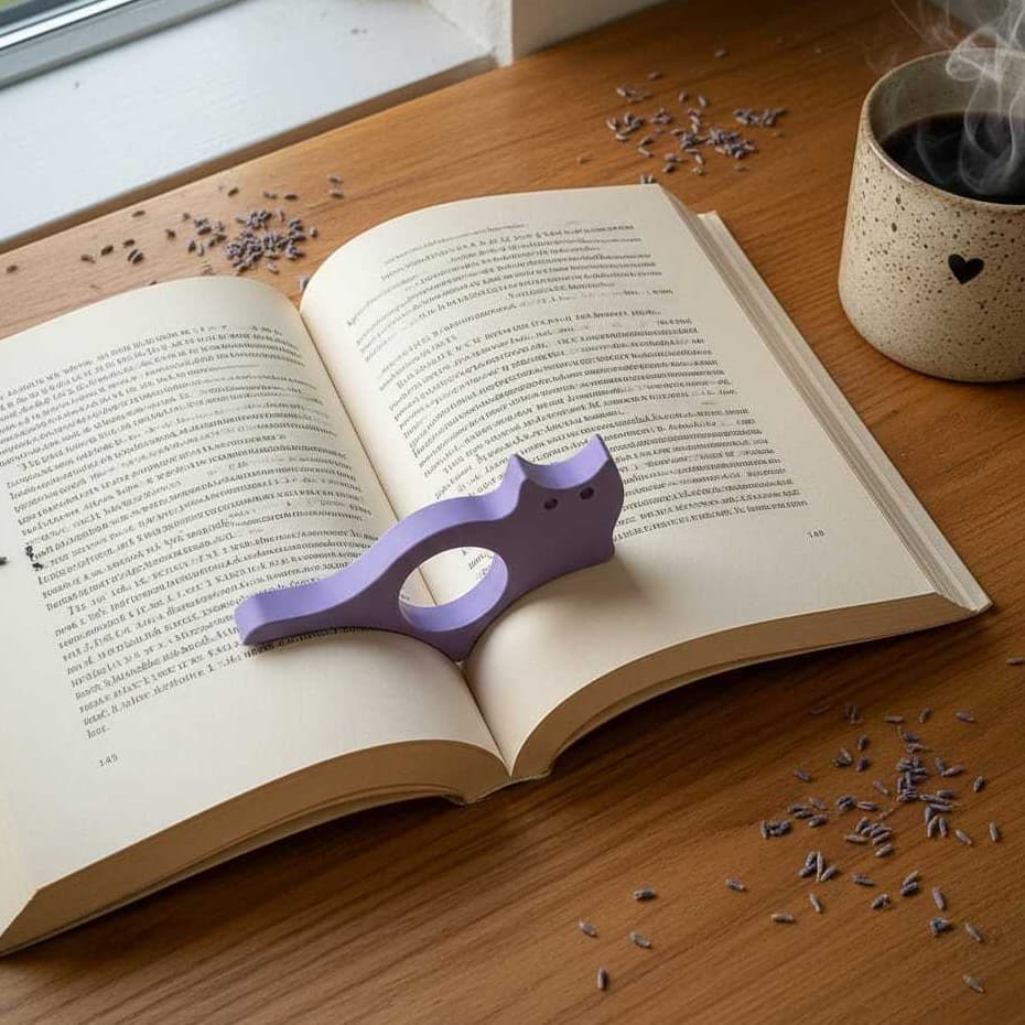 Kit 3 Suportes para Página Apoio para Leitura de Livro em Formato de Gatinho