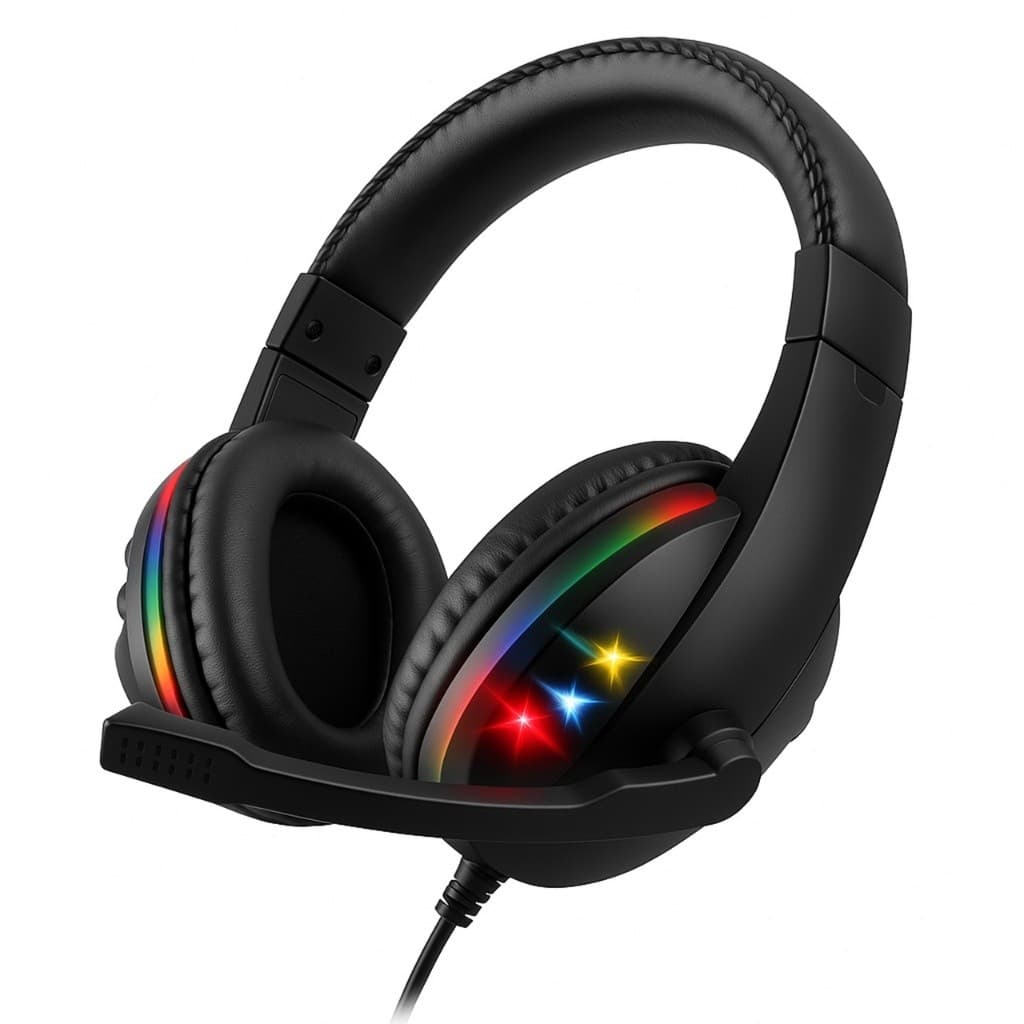 Headset Fone Gamer Led RGB com microfone USB e P2 Para PC Computador Headphone Videogame