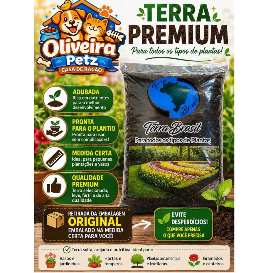 TERRA ADUBADA PLANTAÇÃO, JARDINAGEM, PLANTIO PEQUENO PREMIUM NA MEDIDA CERTA |JARDINAGEM|TERRABRASIL
