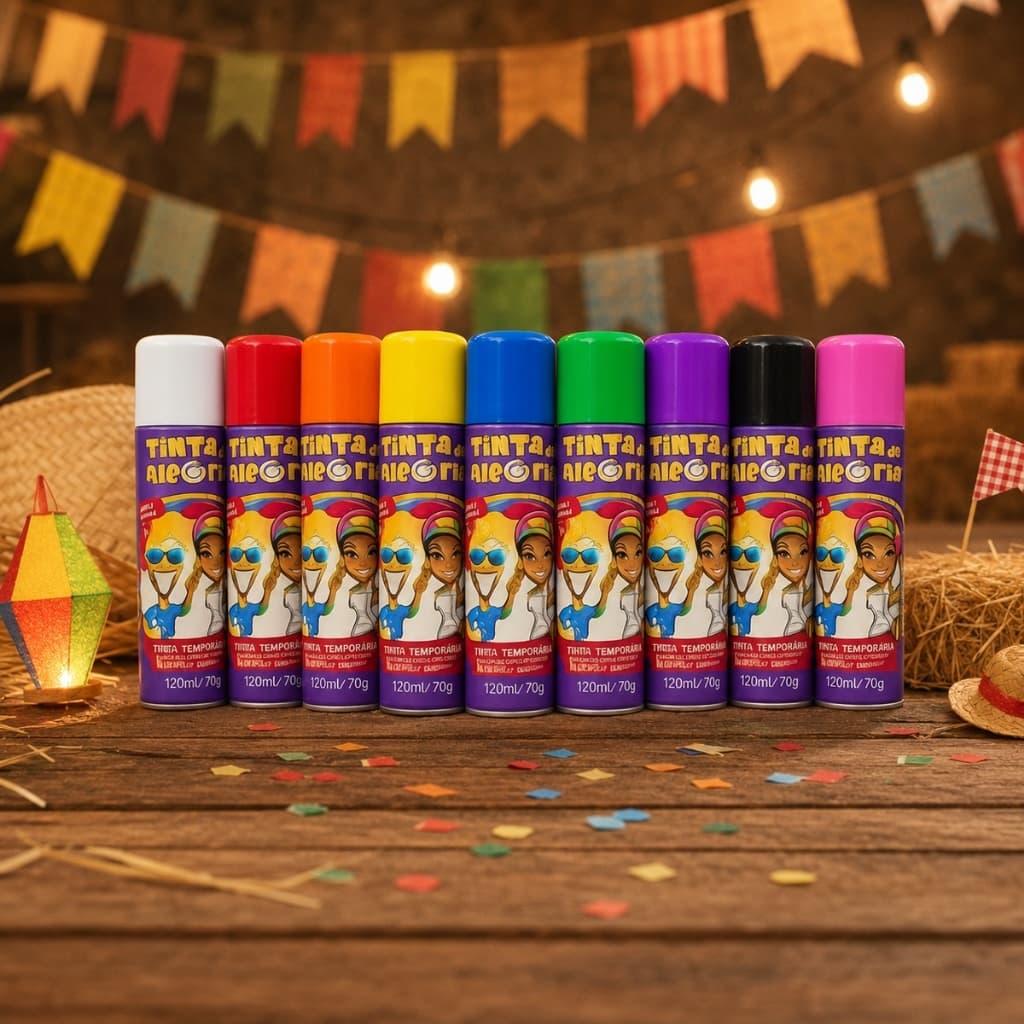 Tinta Spray Cabelo da Alegria 150ml Colorido para Festas com Cobertura Intensa Cores Vivas