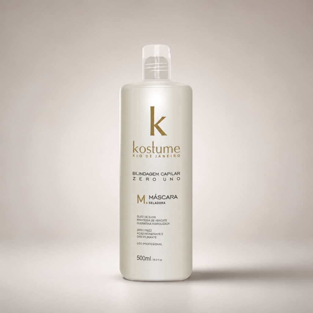 Máscara Seladora Zero Uno Blindagem Capilar Escova Cabelo Kostume 500ml