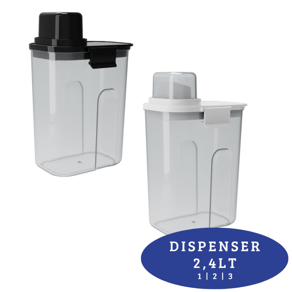 Kit Dispenser 2,4 litros Sabão Líquido Amaciante Produtos Limpeza Lavanderia