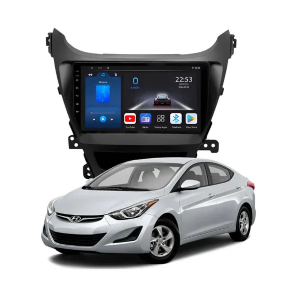 Central Multimídia Hyundai Elantra 2014 2015 Android CarPlay Android Auto GPS WiFi