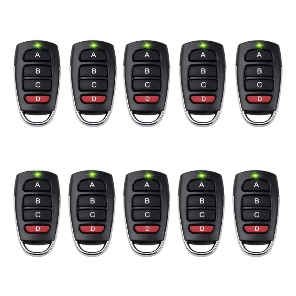 Kit 10 Controle Remoto Universal para Portão Elétrico Eletrônico Garagem com Chaveiro 433mhz