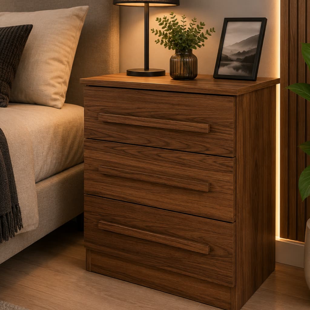 Mesa de Cabeceira Castanho Império – Organização e Elegância para Quarto