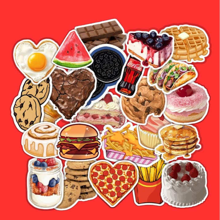 Kit Food Comidas Receitas Para Decoração e Colagem Itens de Papelaria