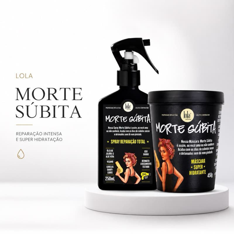 Kit Lola Morte Súbita Máscara 450g + Spray Super Hidratante 250ml Tratamento Capilar
