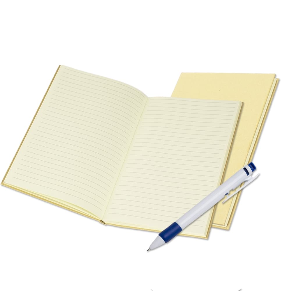 Caderno Capa Dura Kraft com  Caneta