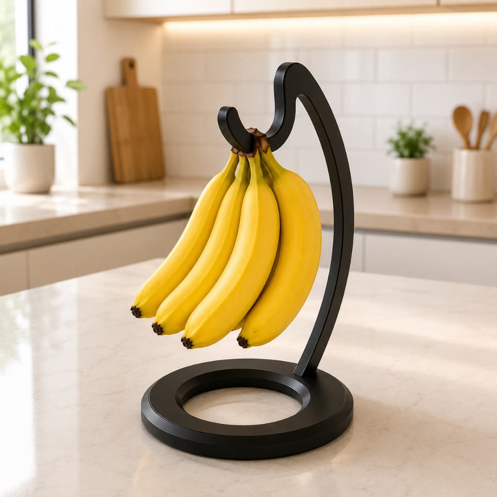 Suporte Para Banana | Fruteira Porta Banana | Organizador de Cozinha Moderna + Brinde