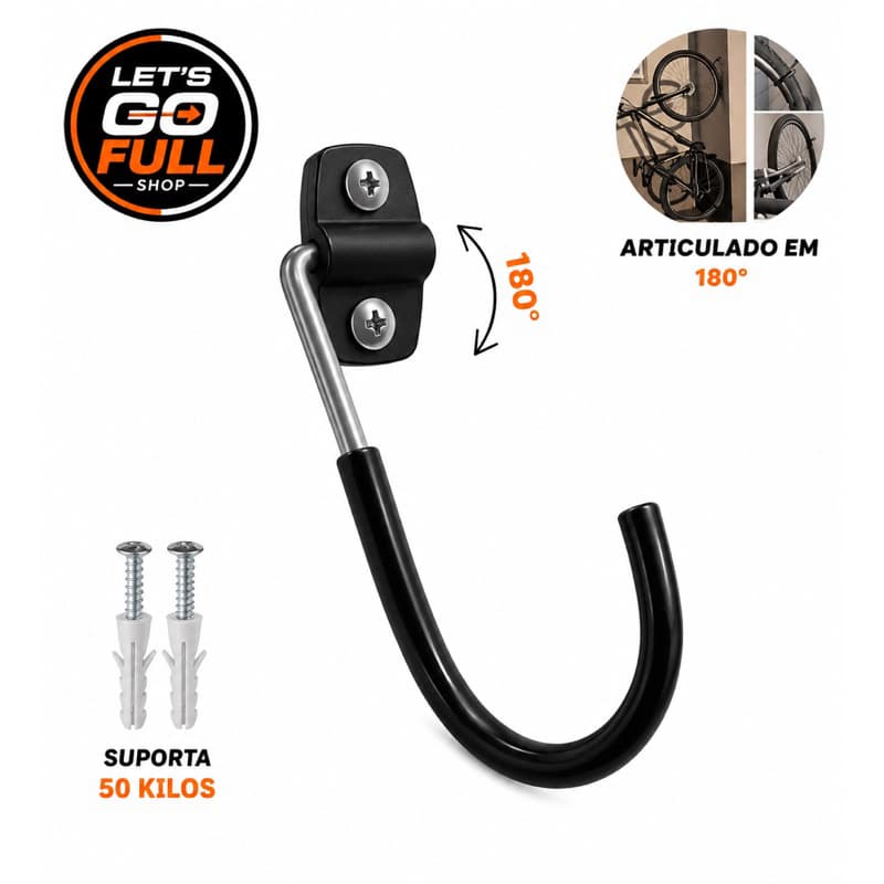 Gancho Suporte Vertical Bicicleta Parede MTB Speed Aro Infantil/26/27/29