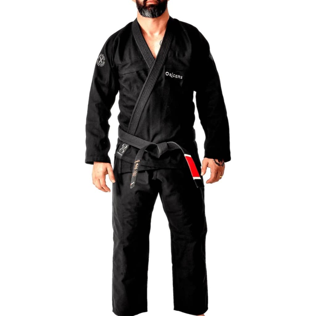 Kimono Jiu Jitsu Trançado Adulto Marra Origens - Preto
