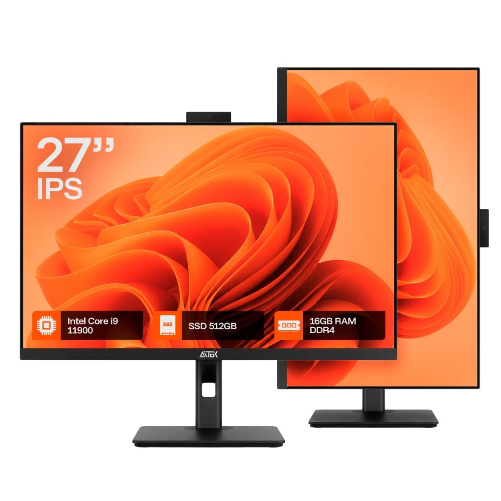 Computador All In One 27" Full HD IPS Intel Core i9 16GB RAM SSD 512GB Webcam Retrátil Wi-Fi 5GHz