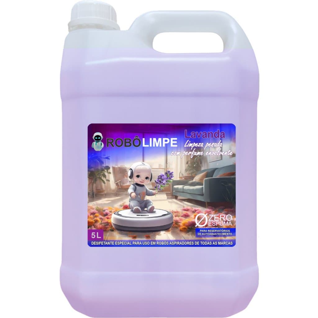 5 Litros Desinfetante Robôlimpe Zero Espuma Robô Aspirador Rende até 20 Litros