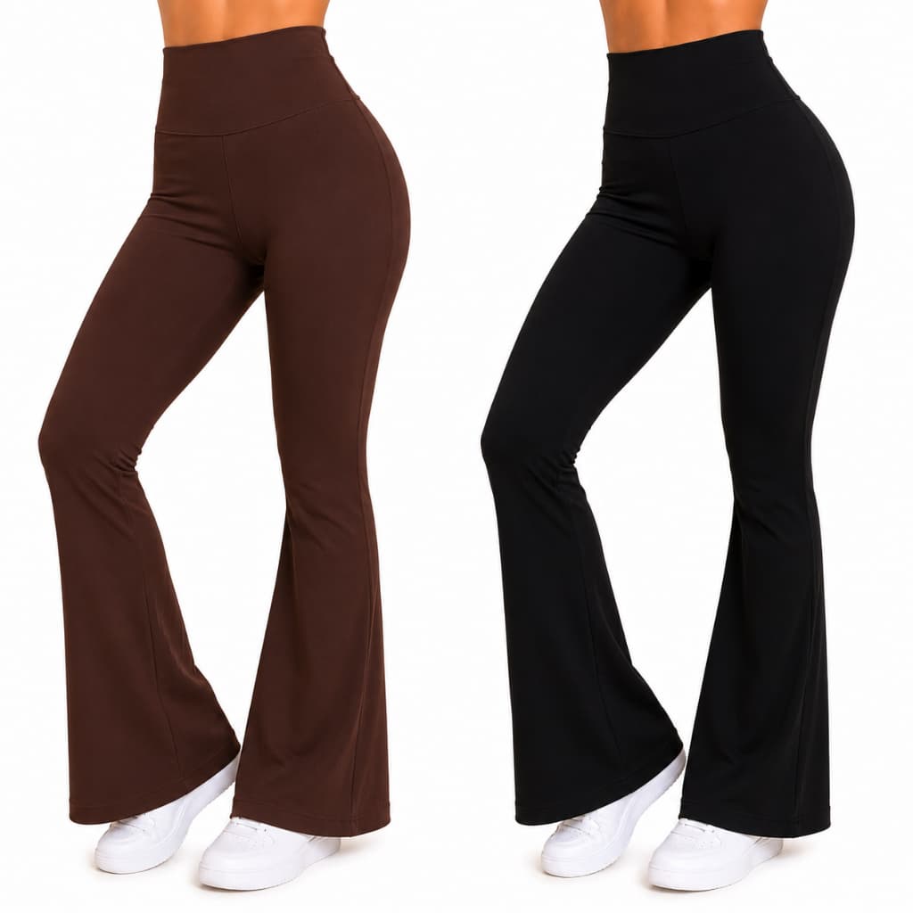 Calça Flare Feminina Academia Suplex Power Premium Cintura Alta