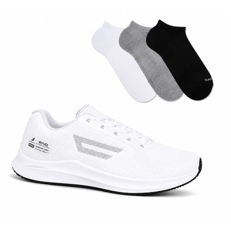 Kit Tênis Esportivo + Meia 100% Algodão Esportivo Academia Caminhada Cross Fit Envio imediato