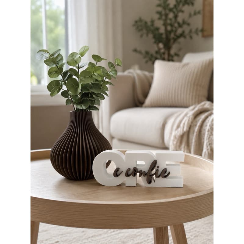 KIT Decorativo “Ore e Confie” com Vaso, Design Moderno Decoração Vaso e Letreiro Grande