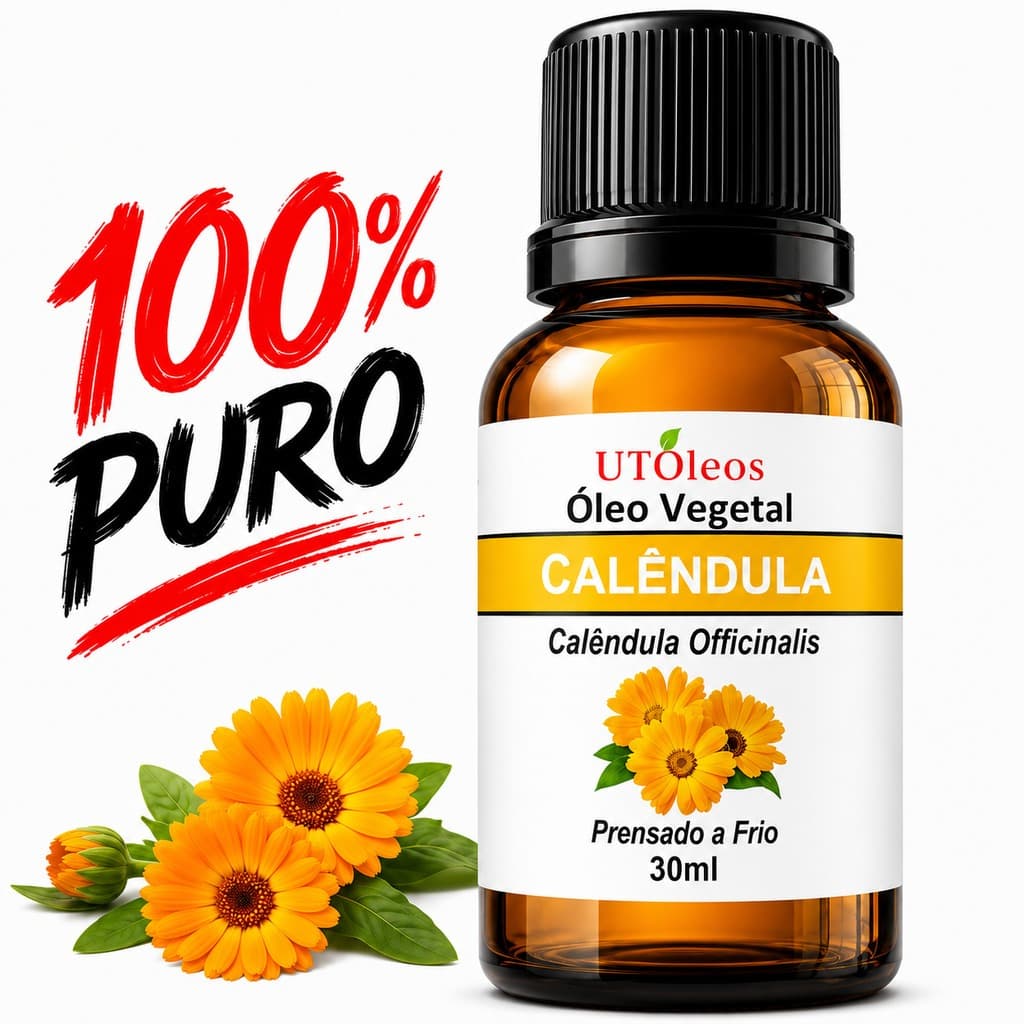 Oleo de Calendula Vegetal 100% Puro Prensado a Frio Massagem Corporal Facial Hidratante 30ml